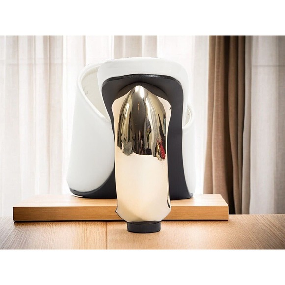 Ninety Union Jloo Open Toe slide With Circular Metallic Heel, White , 6 - Picture 6 of 7